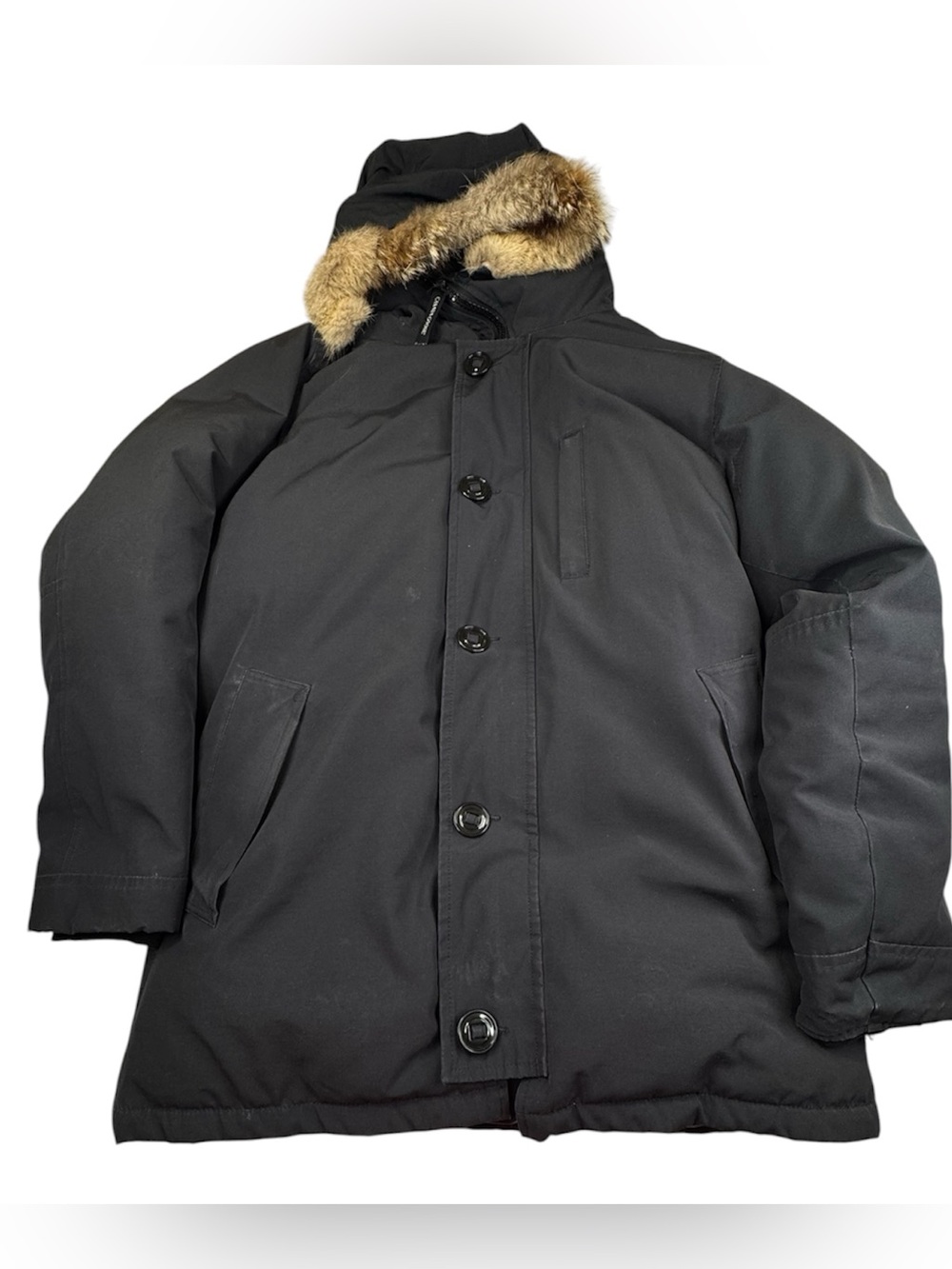 Canada Goose Chateau Down Parka Coat Men’s Large Black Fur Trim Hooded
